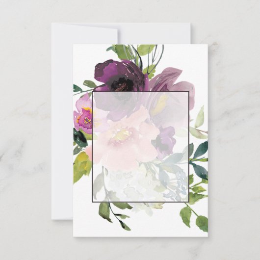 Blanco budget Roze en paarse bruiloft Kaart (Voorkant)