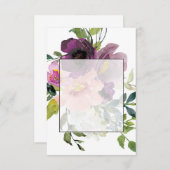 Blanco budget Roze en paarse bruiloft Kaart (Voorkant / Achterkant)