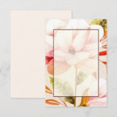 Blanco budget Roze florale bruiloft Kaart (Voorkant / Achterkant)