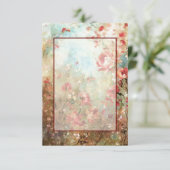 Blanco budget Roze florale bruiloft Kaart (Staand voorkant)