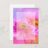 Blanco budget Roze florale fantasie bruiloft Kaart (Voorkant / Achterkant)