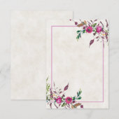Blanco budget Roze losse bloemige bruiloft uitnodi Kaart (Voorkant / Achterkant)