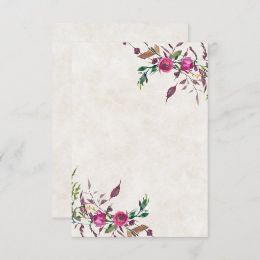 Blanco budget Roze losse steekbruiloft Kaart (Voorkant / Achterkant)