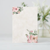 Blanco budget Roze waterverf florale bruiloft Kaart (Staand voorkant)