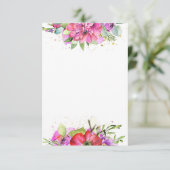 Blanco budget Roze waterverf florale bruiloft Kaart (Staand voorkant)