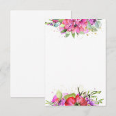 Blanco budget Roze waterverf florale bruiloft Kaart (Voorkant / Achterkant)