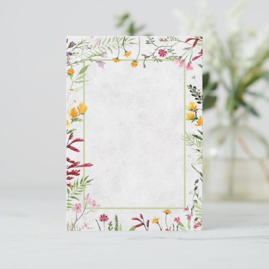 Blanco budget tuinlust florale trouwuitnodiging kaart (Staand voorkant)