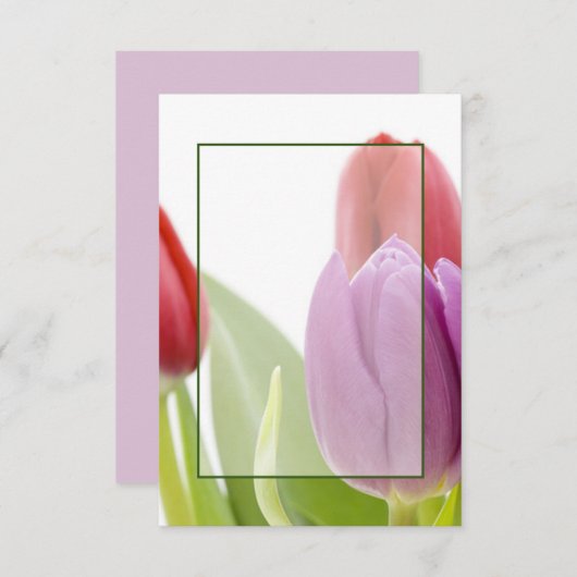 Blanco budget tulpenbruiloft kaart (Voorkant / Achterkant)