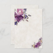 Blanco budget Violet waterverf florale bruiloft Kaart (Voorkant / Achterkant)