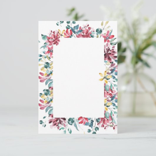 Blanco budget voor Bright florale bruiloft Kaart (Staand voorkant)