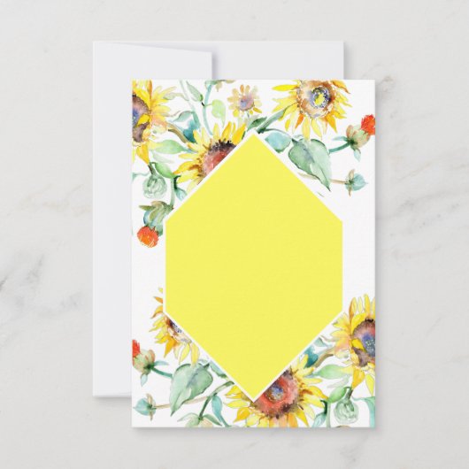 Blanco budget Zonnezonnebloemen bruiloft Kaart (Voorkant)