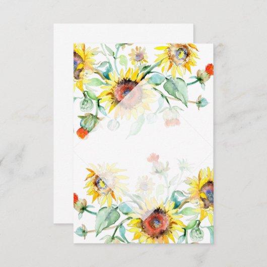 Blanco budget Zonnezonnebloemen bruiloft Kaart (Voorkant / Achterkant)