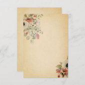 Blanco budgetroze floral on parchment bruiloft kaart (Voorkant / Achterkant)