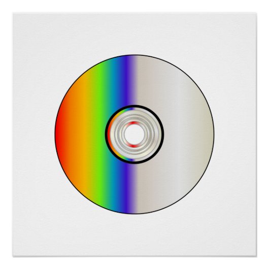Blanco cd-schijf met regenboog perfect poster (Voorkant)