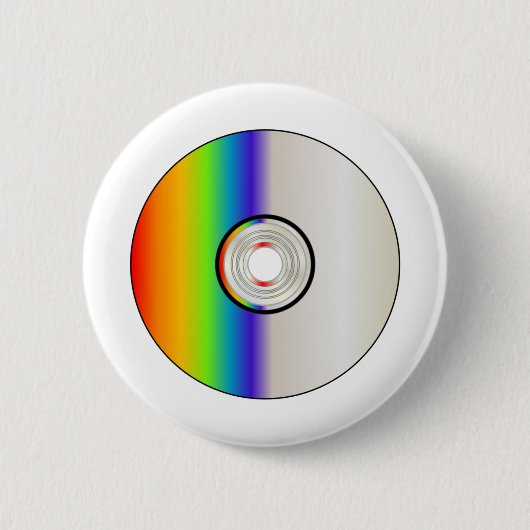 Blanco cd-schijf met regenboog ronde button 5,7 cm (Voorkant)