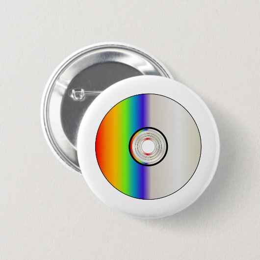 Blanco cd-schijf met regenboog ronde button 5,7 cm (Voorkant /achterkant)