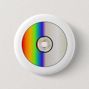 Blanco cd-schijf met regenboog ronde button 5,7 cm