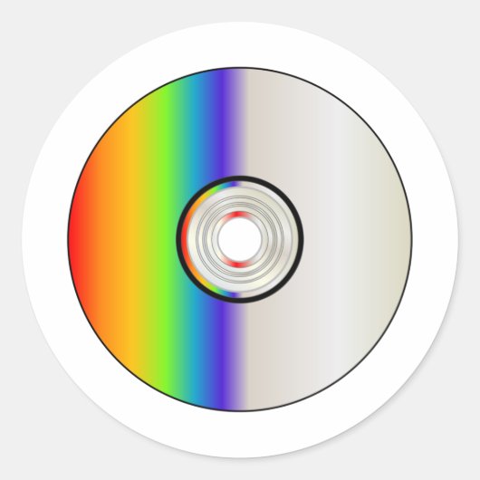 Blanco cd-schijf met regenboog ronde sticker (Voorkant)