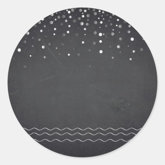 Blanco Chalkboard Confetti past Tex aan Ronde Sticker (Voorkant)