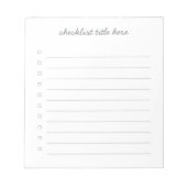 Blanco checklist | Vakken 40 Traanwegpaden Notitieblok (Voorkant)