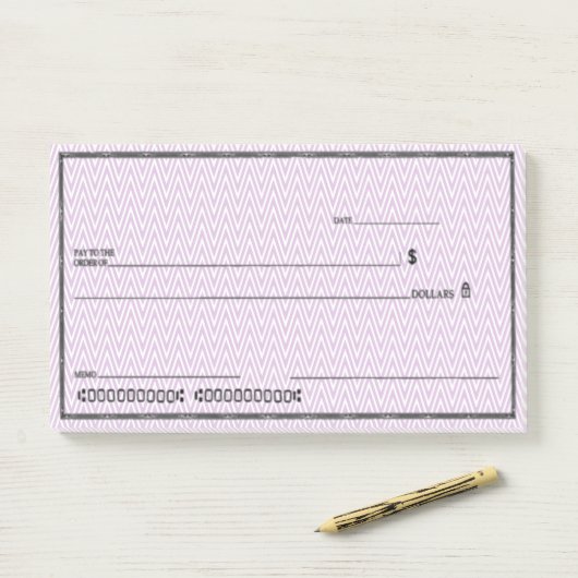 Blanco cheque afbreken post-it® notes (Op bureau)