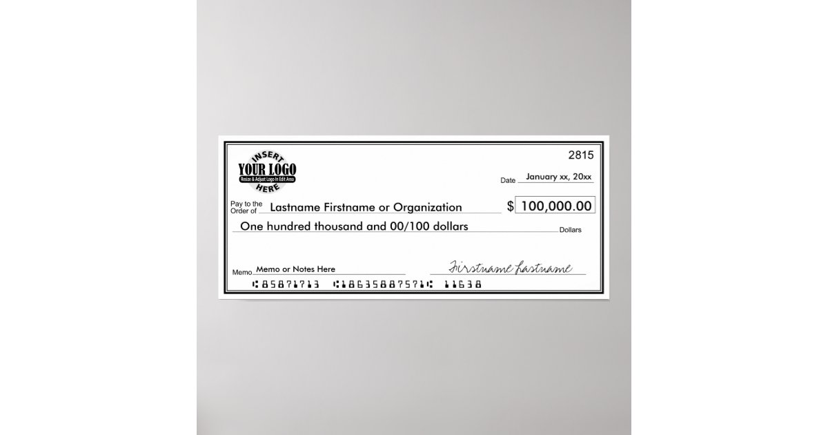 Blanco cheque voor Sweepstakes & Awards Poster | Zazzle.nl