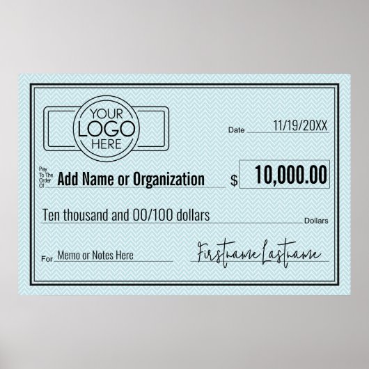Blanco cheque voor Sweepstakes & Awards Poster (Voorkant)