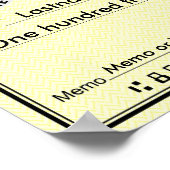 Blanco cheque voor Sweepstakes & Awards YELLOW Poster (Hoek)