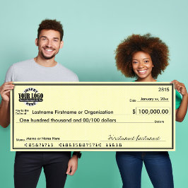 Blanco cheque voor Sweepstakes & Awards YELLOW Poster