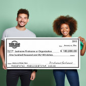 Blanco cheque voor sweepstakes en prijzen poster