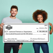 Blanco cheque voor sweepstakes en prijzen poster