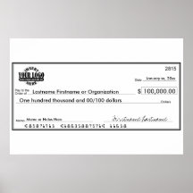 Blanco cheque voor sweepstakes en prijzen