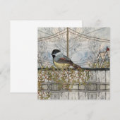 Blanco Chickadee Note Card Notitiekaartje (Voorkant / Achterkant)