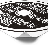 blanco Chinese munten Poster (Hoek)