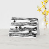 Blanco compacte Kaart voor noot bij katten. (Gele Bloem)