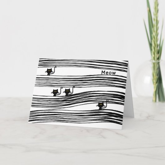 Blanco compacte Kaart voor noot bij katten. (Voorkant)