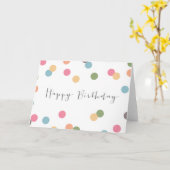 Blanco Confetti Dot Birthday-kaart Kaart (Gele Bloem)