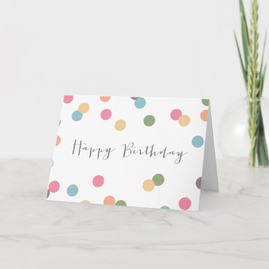 Blanco Confetti Dot Birthday-kaart Kaart (Voorkant)