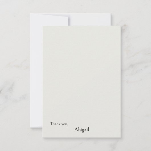Blanco Cream gepersonaliseerde bedankkaart (Voorkant)