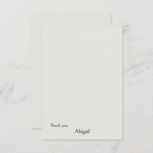 Blanco Cream gepersonaliseerde bedankkaart (Voorkant / Achterkant)