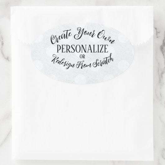 blanco - Creëer uw eigen Ovale Sticker (Tas)