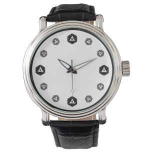 Blanco D20 grijswaarden Horloge