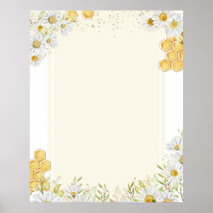 Blanco DIY Creëer maak je eigen Bumblebee Daisy Ar Poster