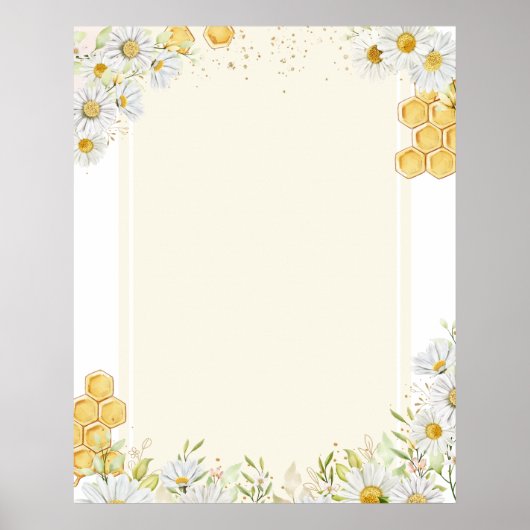 Blanco DIY Creëer maak je eigen Bumblebee Daisy Ar Poster (Voorkant)