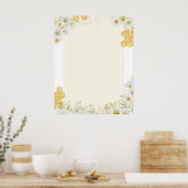 Blanco DIY Creëer maak je eigen Bumblebee Daisy Ar Poster (Keuken)