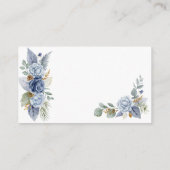 Blanco DIY Greenery Dusty Blue Flower Informatiekaartje (Achterkant)