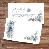 Blanco DIY Greenery Dusty Blue Flower Informatiekaartje