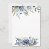 Blanco DIY Invitation Greenery Dusty Blue Flower Kaart (Voorkant)