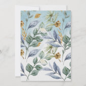 Blanco DIY Invitation Greenery Dusty Blue Flower Kaart (Achterkant)