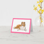 Blanco dog voor tinten en witte collie kaart (Gele Bloem)